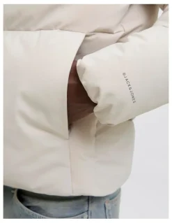 Jack & Jones Global Puffer Jacket in White
