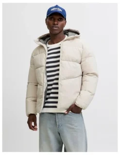 Jack & Jones Global Puffer Jacket in White