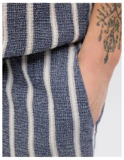 Jack & Jones JPSTJAIDEN COBA Stripe Jog Shorts in Ocean Cavern