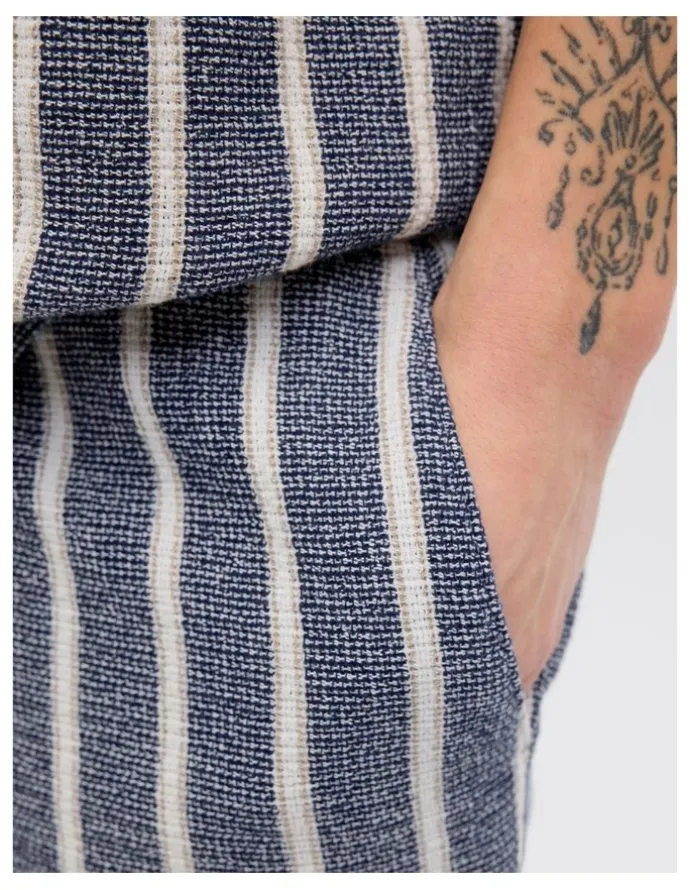 Jack & Jones JPSTJAIDEN COBA Stripe Jog Shorts in Ocean Cavern