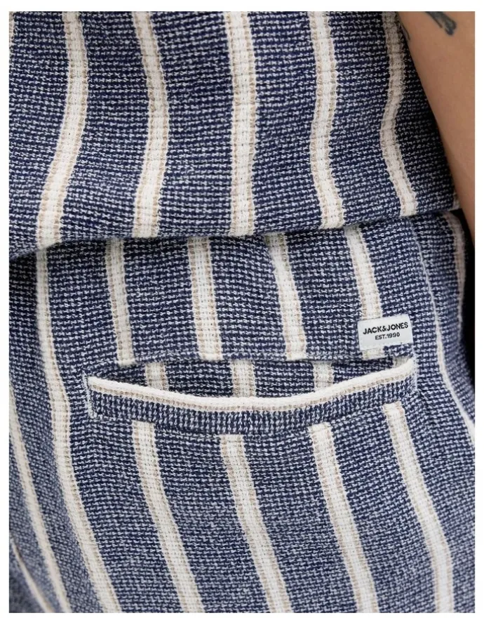 Jack & Jones JPSTJAIDEN COBA Stripe Jog Shorts in Ocean Cavern