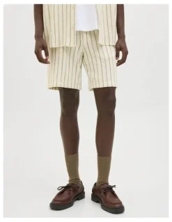 Jack & Jones JPSTJAIDEN COBA Stripe Jog Shorts in Cedar