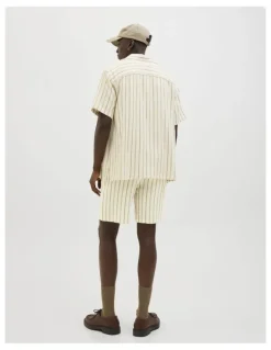 Jack & Jones JPSTJAIDEN COBA Stripe Jog Shorts in Cedar