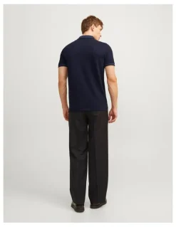 Jack & Jones Paulos Organic Cotton Polo in Navy