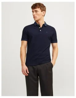 Jack & Jones Paulos Organic Cotton Polo in Navy