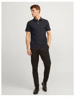 Jack & Jones Paulos Short Sleeve Polo Shirt in Dark Grey