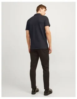 Jack & Jones Paulos Short Sleeve Polo Shirt in Dark Grey