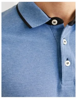 Jack & Jones Paulos Short Sleeve Polo in Cobalt Blue