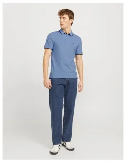 Jack & Jones Paulos Short Sleeve Polo in Cobalt Blue