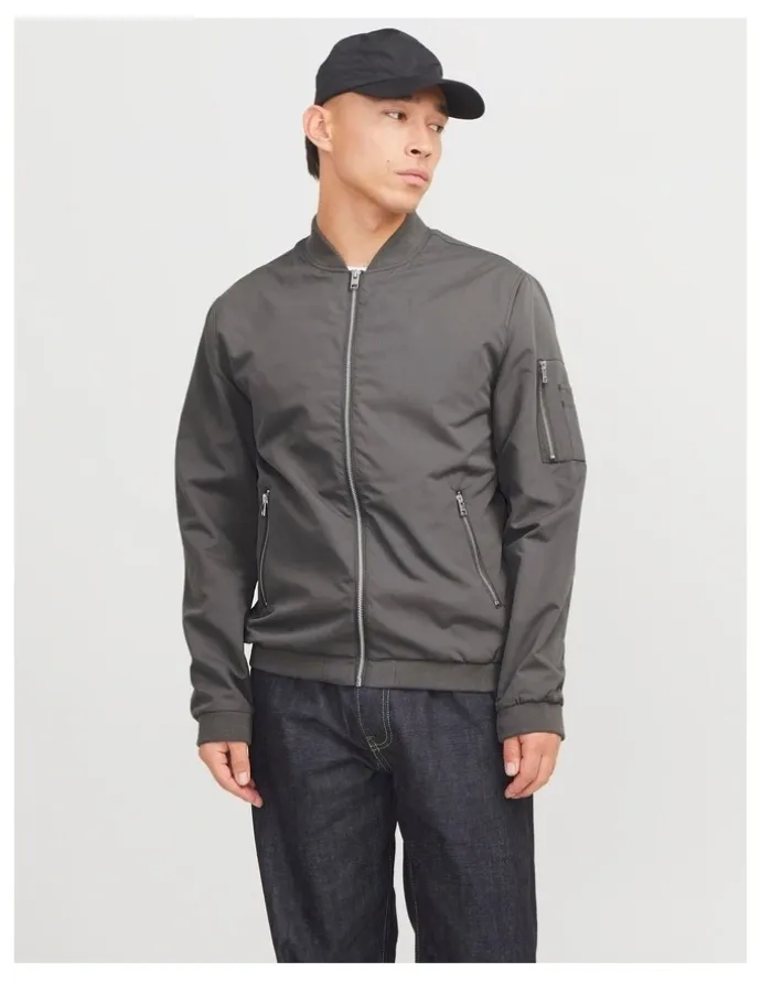 Jack & Jones Rush Bomber Jacket in Grey