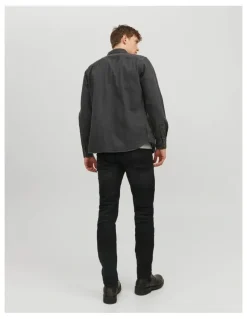 Jack & Jones Sheridan Long Sleeve Denim Shirt in Black