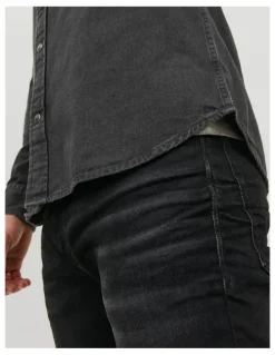 Jack & Jones Sheridan Long Sleeve Denim Shirt in Black