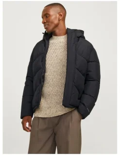 Jack & Jones World Puffer Jacket in Black