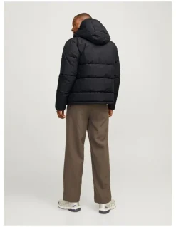 Jack & Jones World Puffer Jacket in Black