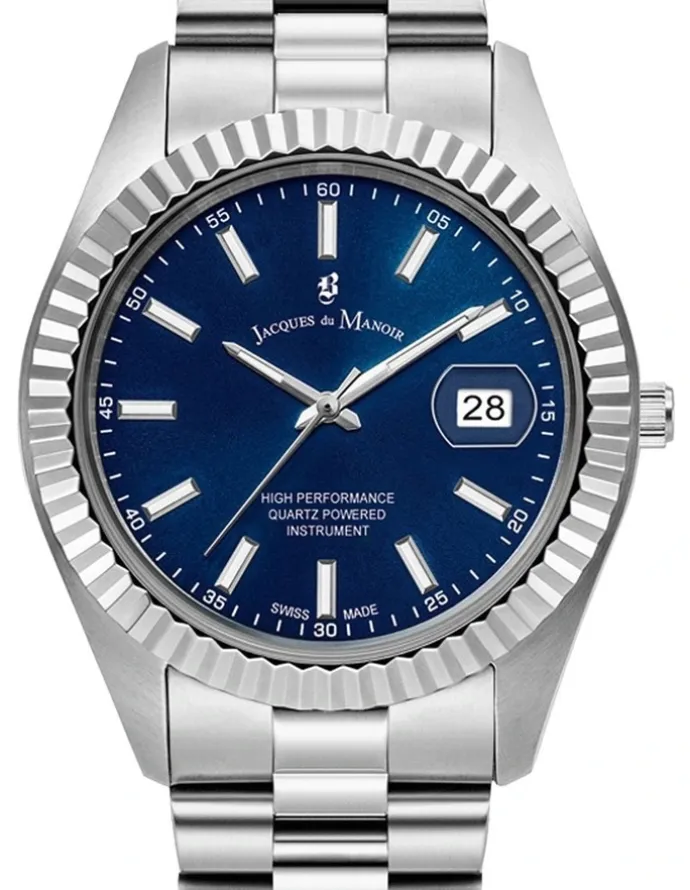 Jacques Du Manoir Swiss Inspiration Business Date Watch in Silver