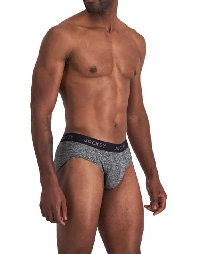 Jockey Comfort Classics Microfibre Marle Pack of 2 Briefs in Black