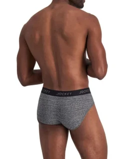 Jockey Comfort Classics Microfibre Marle Pack of 2 Briefs in Black