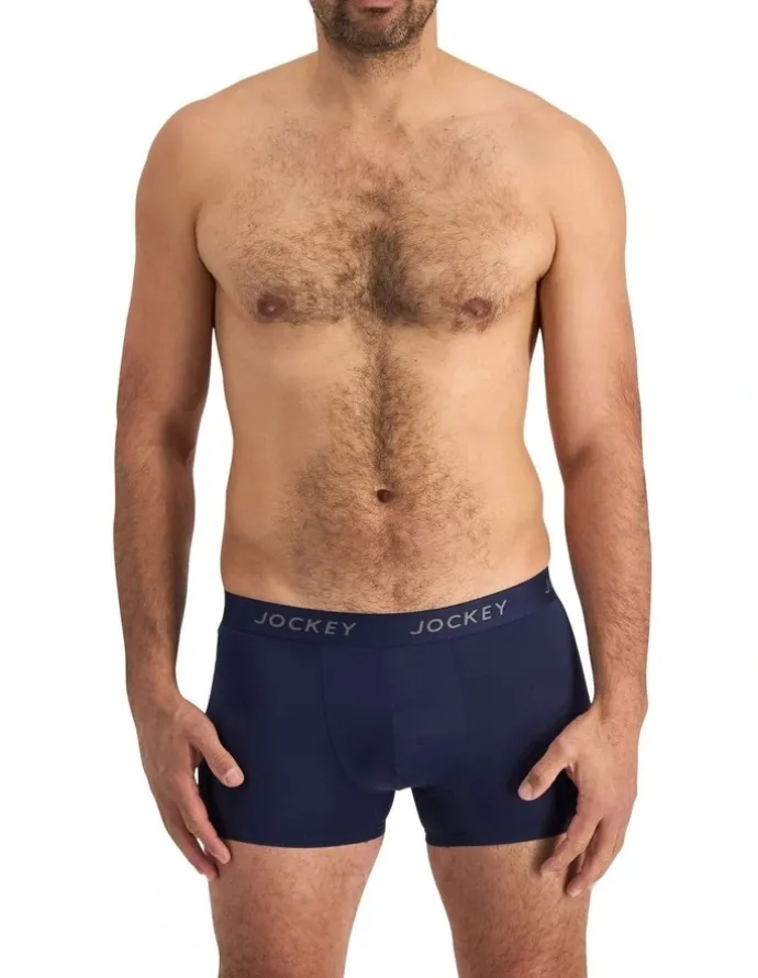 Jockey Comfort Classics Microfibre Marle Trunks Pack Of 2 in Navy