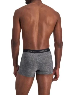Jockey Comfort Classics Microfibre Marle Trunks Pack Of 2 in Black