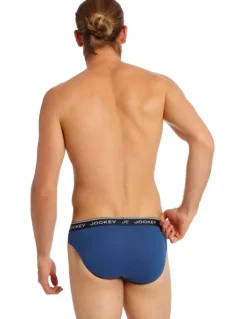 Jockey Cotton Briefs 4 Pack in Navy/Blue