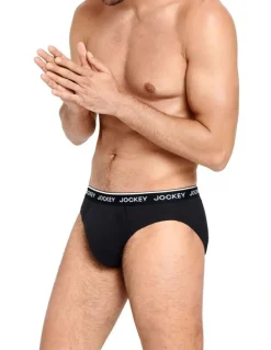 Jockey Cotton Briefs 4 Pack in Black/Grey