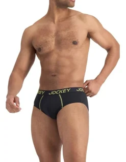 Jockey Performance Active Brief Cotton 2 Pack in Black