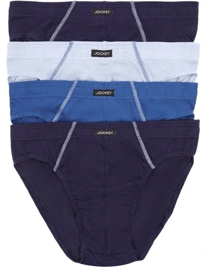 Jockey Cotton Briefs 4 Pack in Navy/Blue