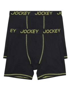 Jockey Performance Active Midway Cotton 2 Pack in Black