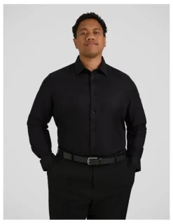 Johnny Bigg Ace Easycare Twill Dress Shirt in Black