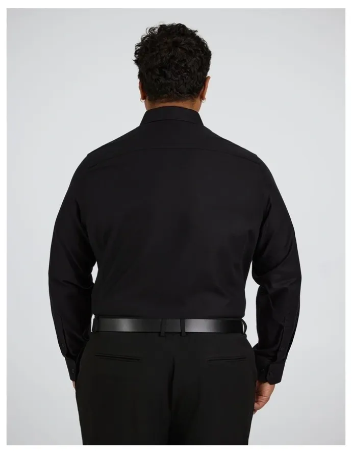 Johnny Bigg Ace Easycare Twill Dress Shirt in Black