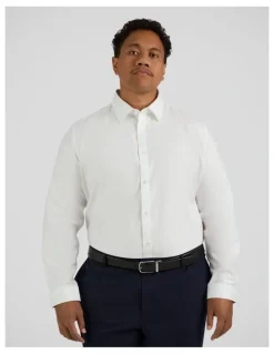 Johnny Bigg Ace Easycare Twill Dress Shirt in White