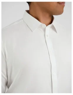 Johnny Bigg Ace Easycare Twill Dress Shirt in White
