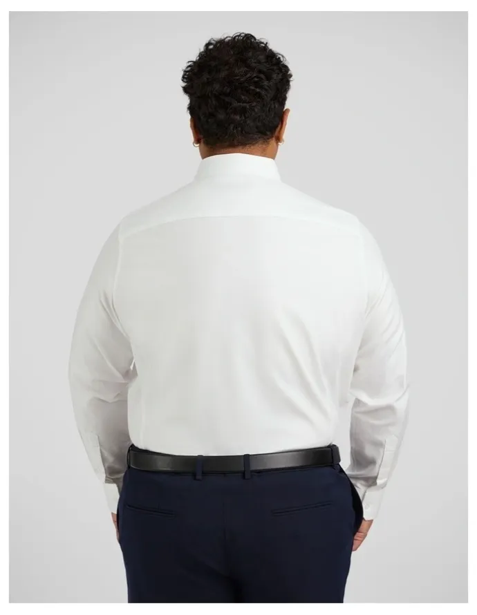 Johnny Bigg Ace Easycare Twill Dress Shirt in White