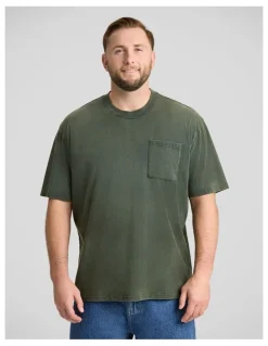Johnny Bigg Acid Wash Relaxed Fit Tee in Washed Khaki