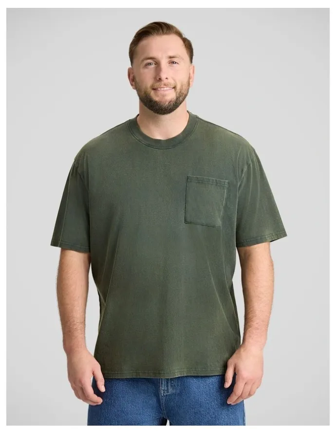 Johnny Bigg Acid Wash Relaxed Fit Tee in Washed Khaki