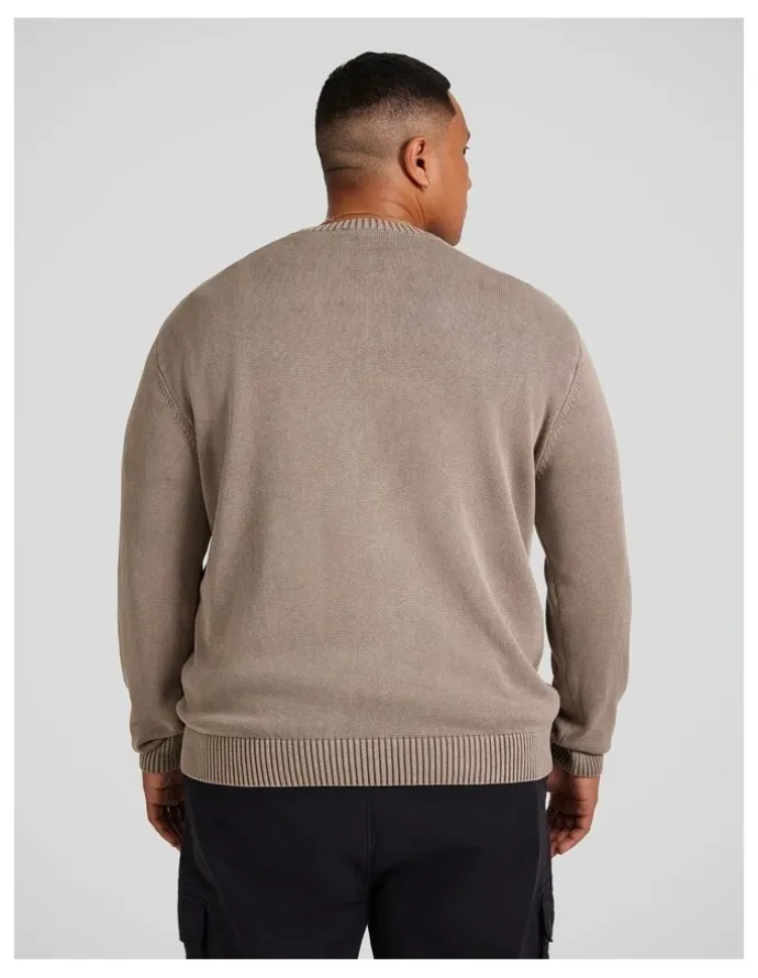 Johnny Bigg Acid Wash Sweater in Taupe