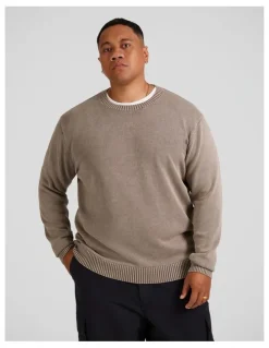 Johnny Bigg Acid Wash Sweater in Taupe