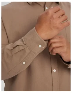 Johnny Bigg Anders Linen Shirt in Light Brown