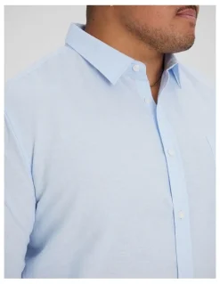 Johnny Bigg Anders Linen Shirt in Pale Blue