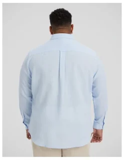 Johnny Bigg Anders Linen Shirt in Pale Blue