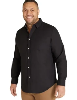 Johnny Bigg Anders Linen Blend Shirt in Black