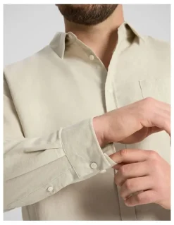 Johnny Bigg Anders Linen Shirt in Latte