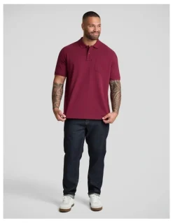 Johnny Bigg Asher Pique Polo in Burgundy