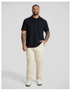 Johnny Bigg Asher Pique Polo in Black