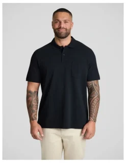 Johnny Bigg Asher Pique Polo in Black