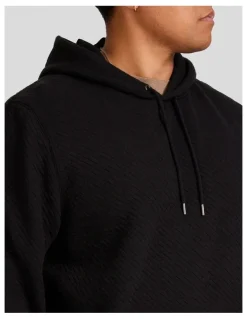 Johnny Bigg Aspen Jacquard Hoodie in Black