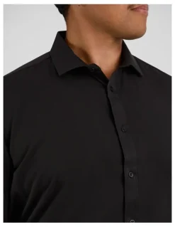 Johnny Bigg Atlas Modal Dress Shirt in Black