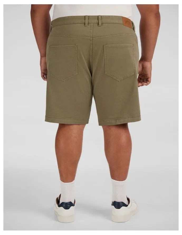 Johnny Bigg Baxter Slim Denim Short in Khaki