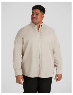 Johnny Bigg Bobby Relaxed Viscose Shirt in Stone