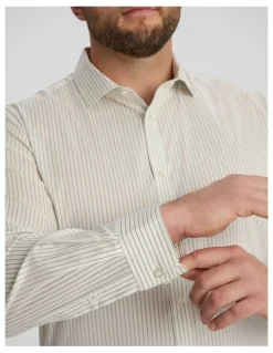 Johnny Bigg Boston Easycare Stripe Shirt in White
